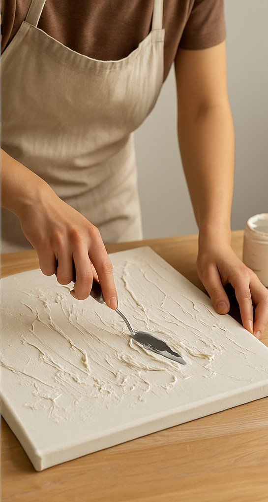 Processo criativo explorando texturas em pintura abstrata