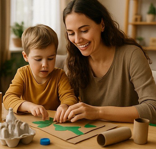 Arte sustentável feita com materiais recicláveis em casa