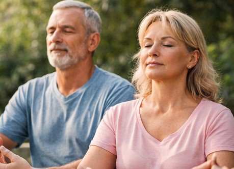 Meditação para estresse diário com prática de respiração consciente em ambiente tranquilo
