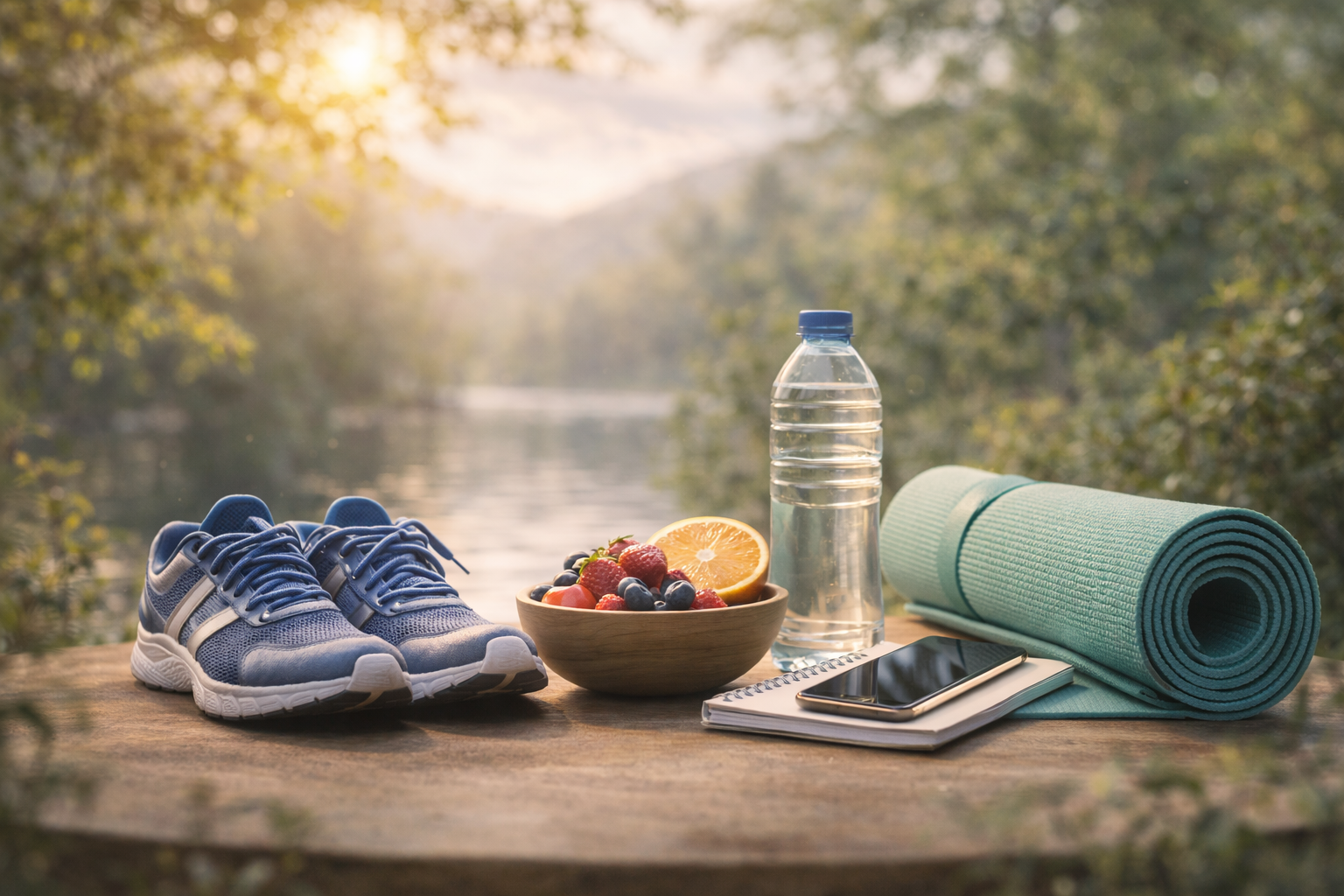 hábitos saudáveis como exercício, alimentação equilibrada e descanso que ajudam a saúde mental