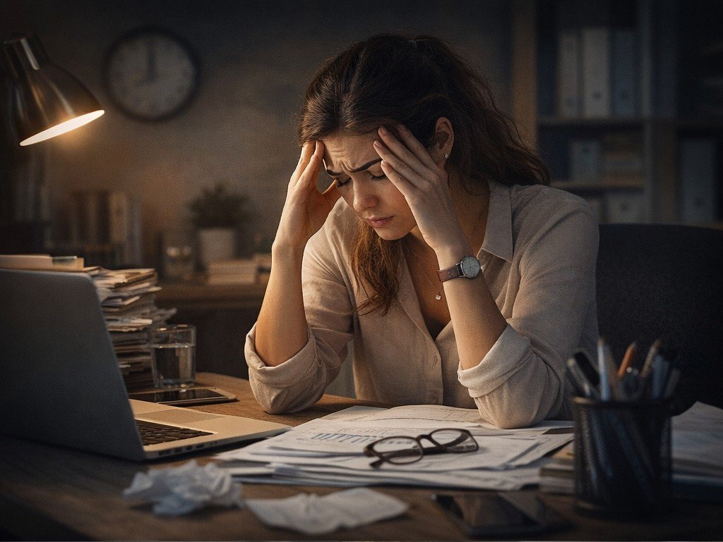 sensação de cansaço mental e rotina pesada sem saída