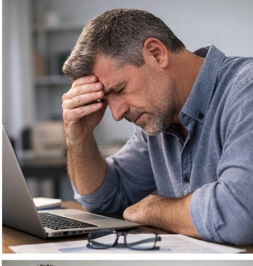 mulher com dor no pescoço causada por tensão e cansaço mental