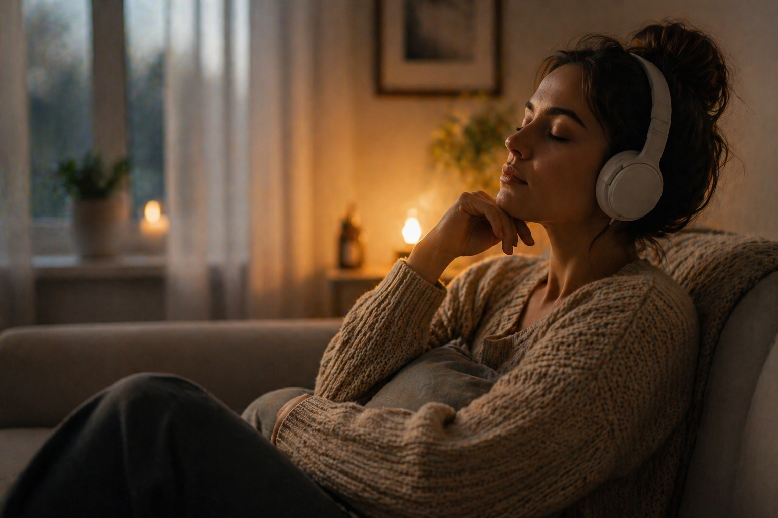pessoa ouvindo música para aliviar ansiedade e acalmar a mente